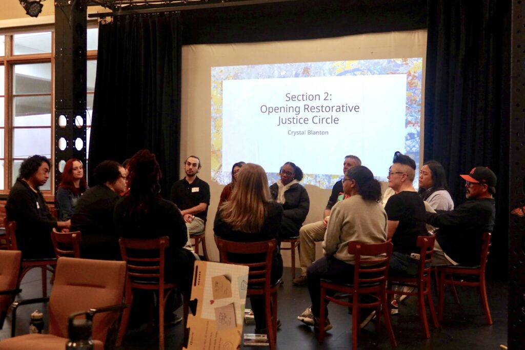 Train-the-Trainer attendees participate in a Restorative Justice Circle