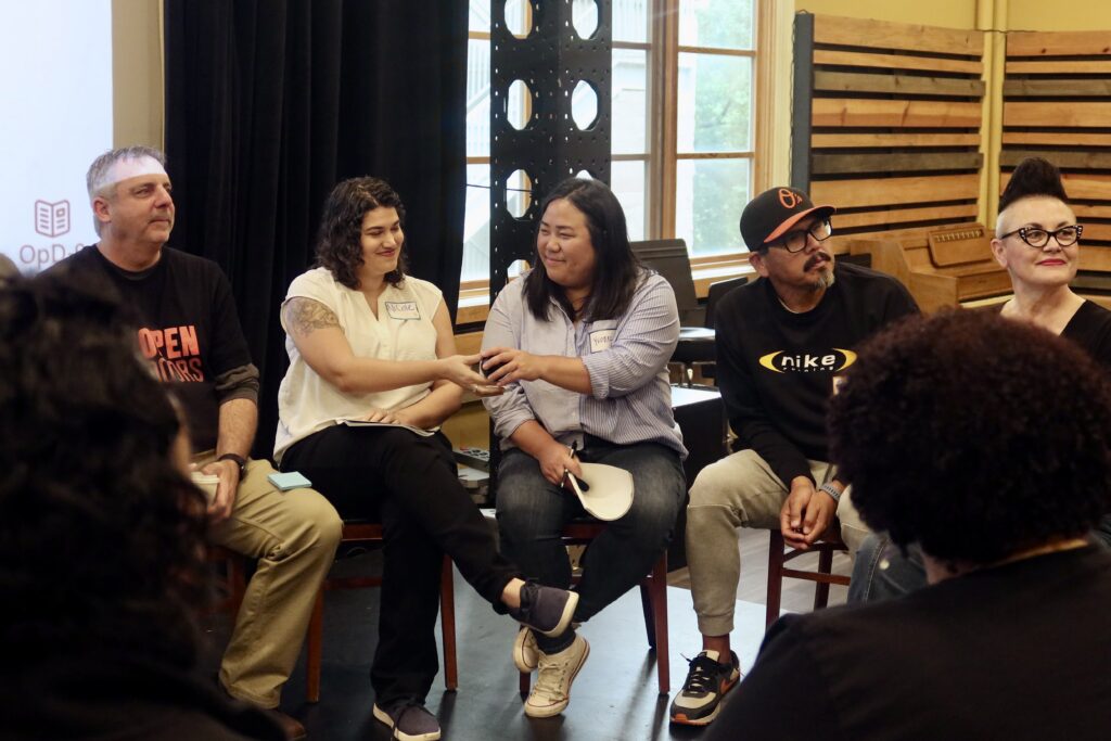 Community Solutions' Nicole Irigoyen participates in a Restorative Justice Circle during our very first Community Facilitator Training