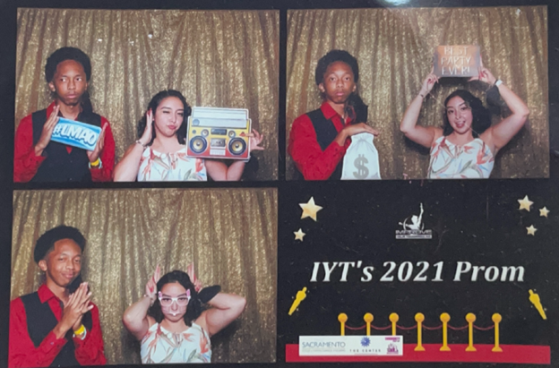 Photobooth grid of Alina and Donald doing different poses