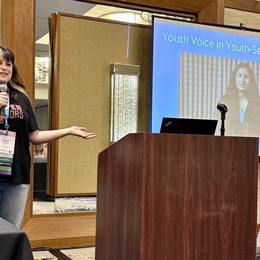 Facilitator-in-Training Grace Wolfman presents at the 2026 Partnerships for Well-Being Institute Conference