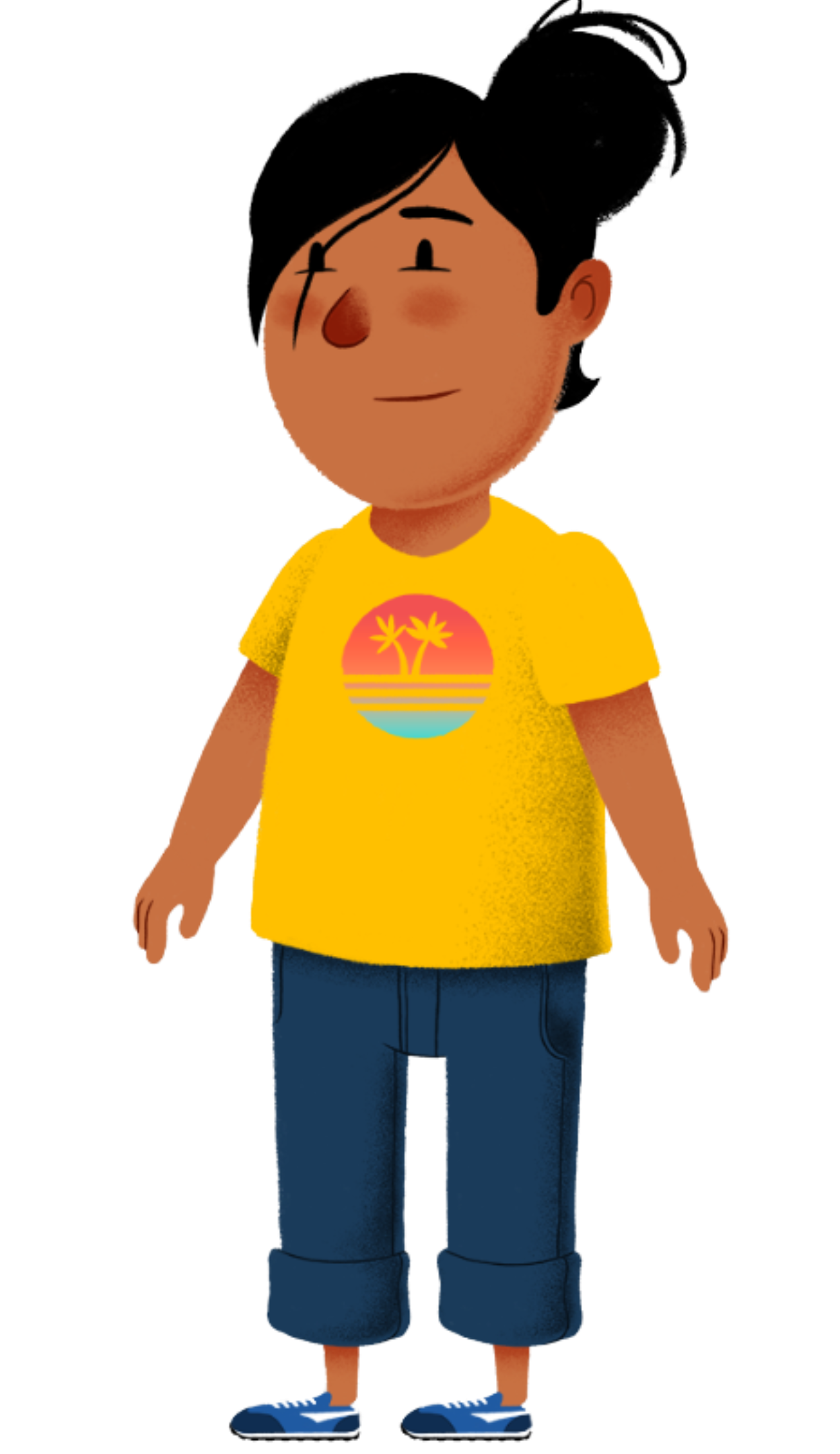 girl character in yellow shirt