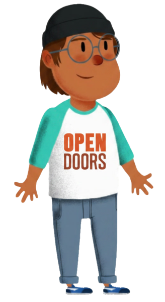 jóvenes con camiseta de Puertas Abiertas